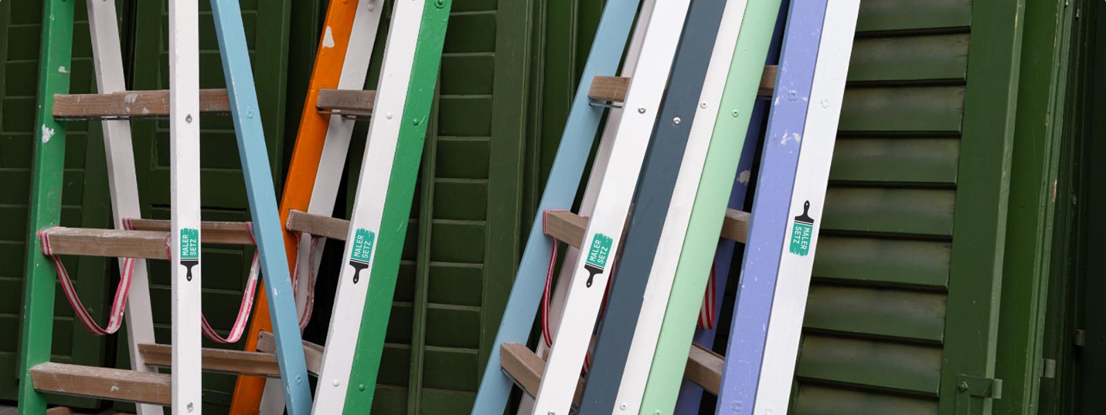 Leitern mit Logo Maler Setz